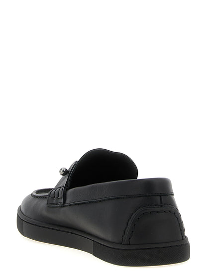 This Loafer Slip-On Shoes by Christian Louboutin for men in calfskin leather black features an exquisite silhouette from the Men's Calfskin Leather Loafer Slip-On Shoes collection, defined by a sophisticated and elegant .