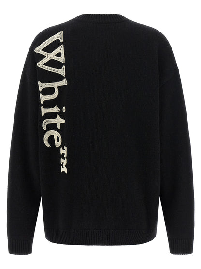 Cardigan by Off-White for women in polyamide wool bicolour, black & white features an impeccable silhouette, showcasing a sophisticated crew neckline and detail for a truly impeccable finish.