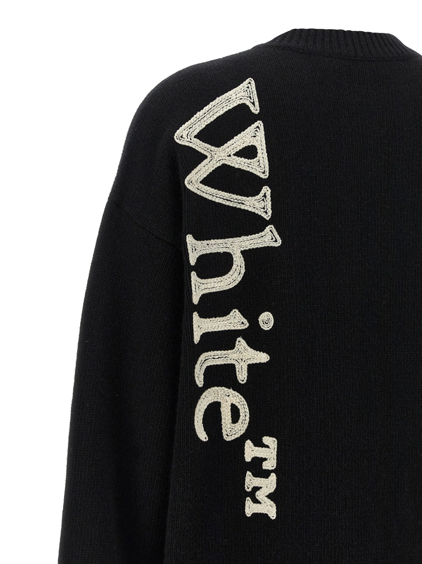 Cardigan by Off-White for women in polyamide wool bicolour, black & white presents a textural silhouette, artfully finished with a textural and for a sophisticated, textural look.