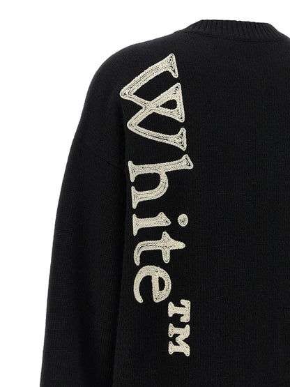 Cardigan by Off-White for women in polyamide wool bicolour, black & white presents a textural silhouette, artfully finished with a textural and for a sophisticated, textural look.