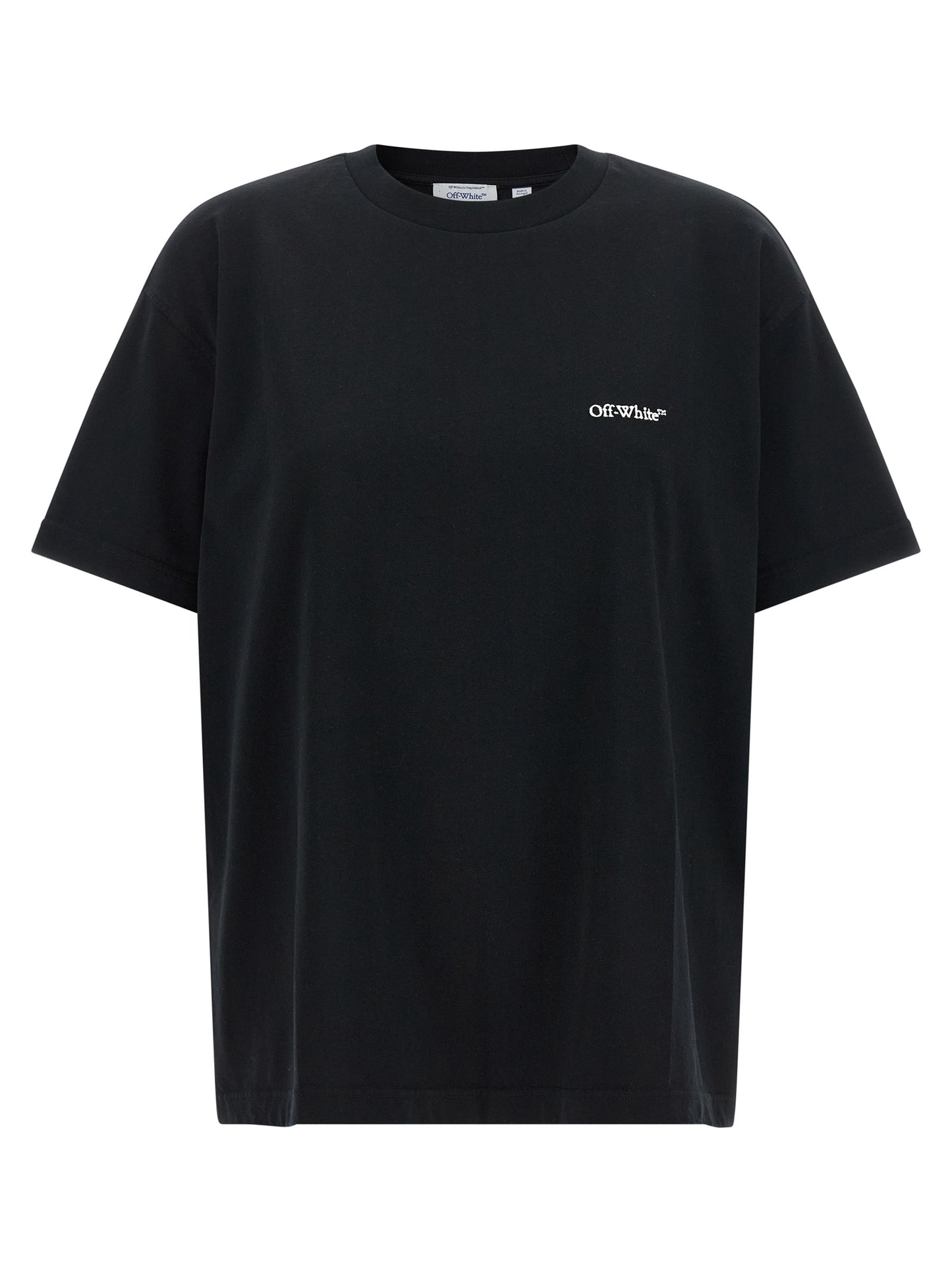 Activewear T-Shirt by Off-White for women in cotton canvas black, white, floral & print features a dynamic silhouette with and enhanced by functional .