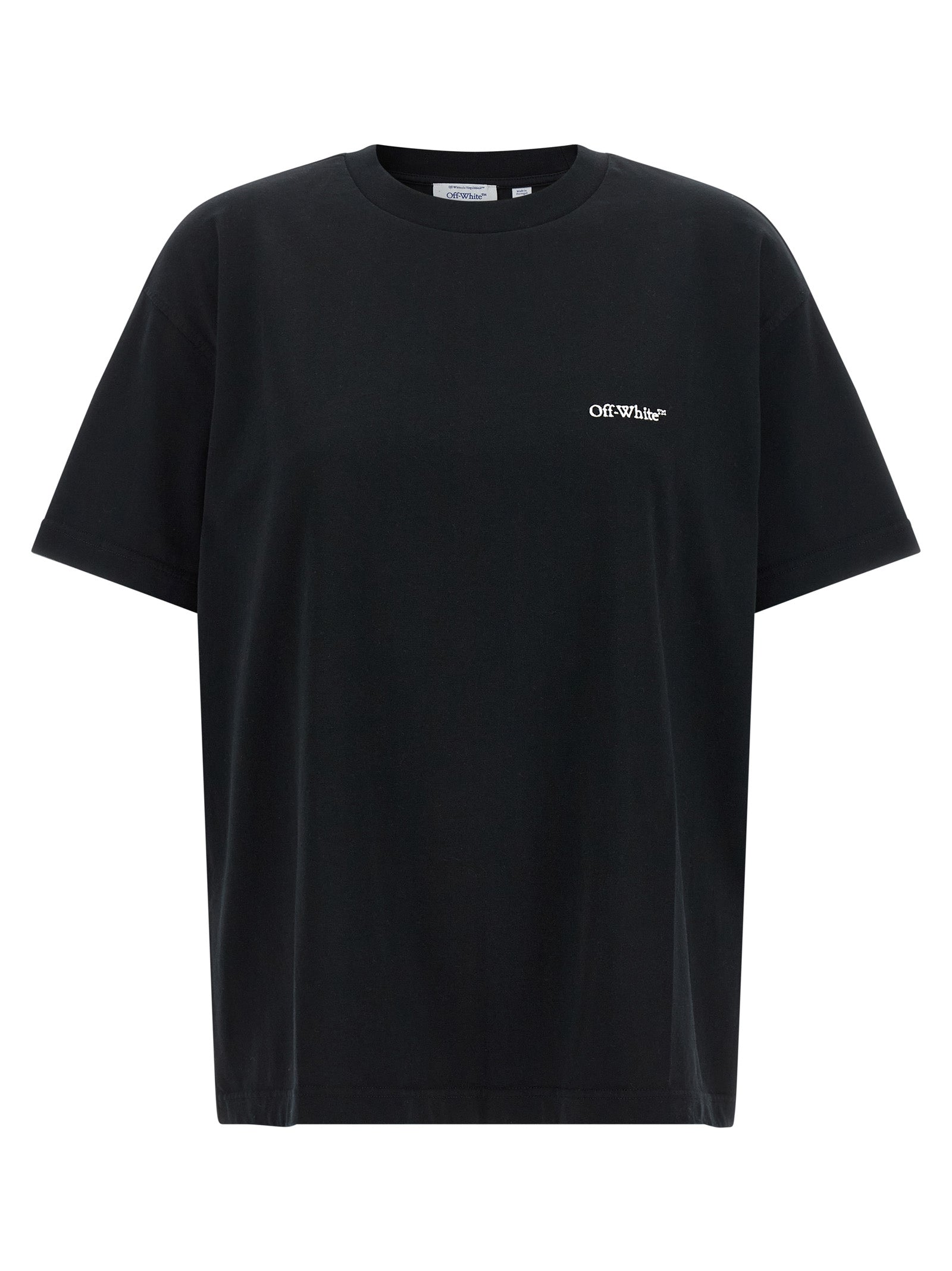 Activewear T-Shirt by Off-White for women in cotton canvas black, white, floral & print features a dynamic silhouette with and enhanced by functional .