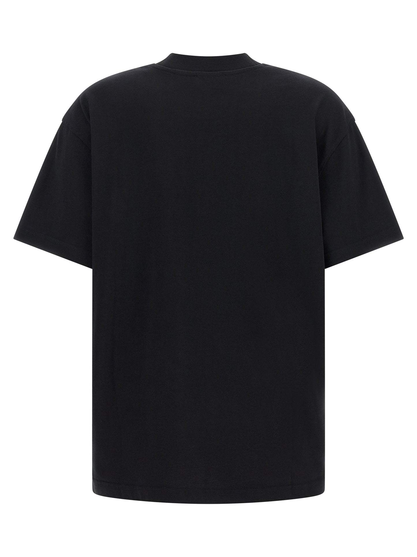 T-Shirt by Off-White for women in cotton black & white features a plush silhouette, showcasing a sophisticated crew neckline and for a truly plush finish.