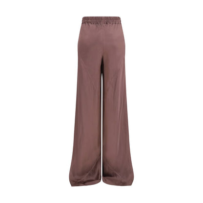 Casual Pants by Rick Owens for women in silk brown features a polished silhouette with a polished regular-fit, reaching a polished long and finished with a polished .