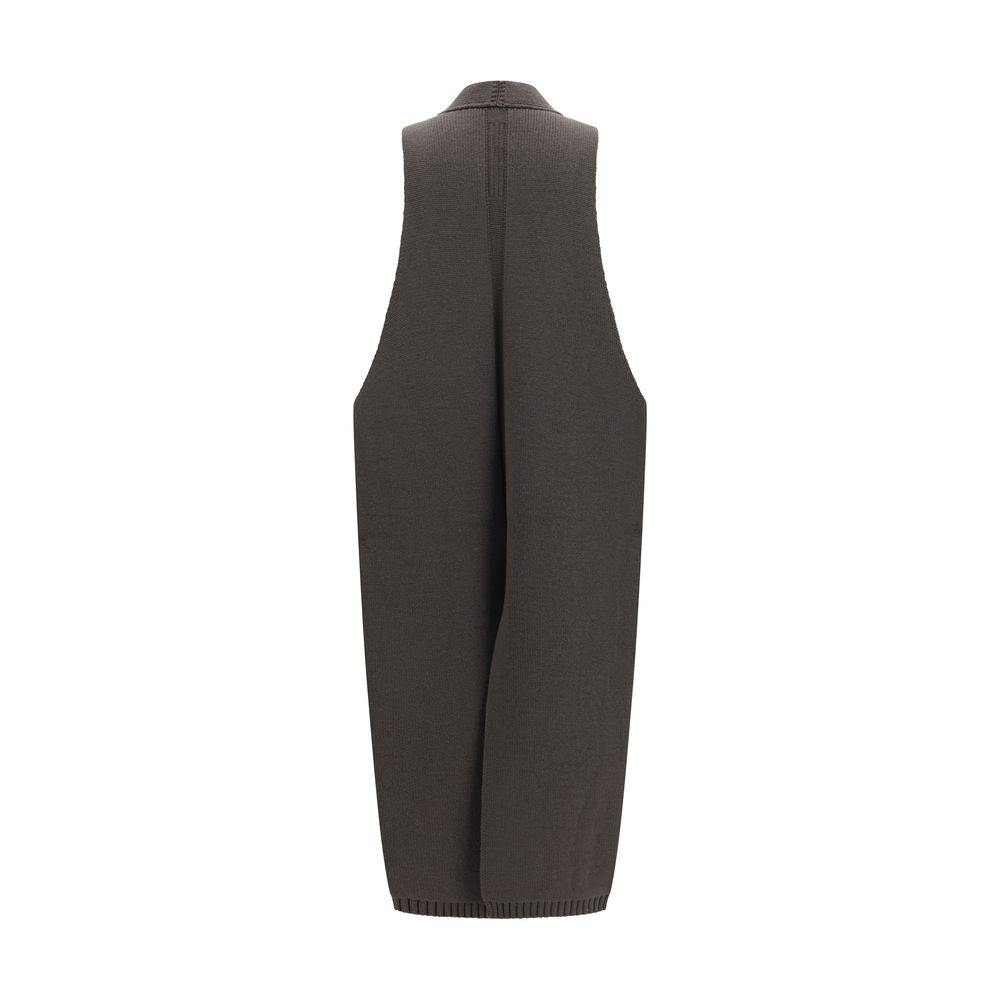 Vest by Rick Owens for women in polyamide wool gray features an contemporary silhouette, showcasing refined and a contemporary for a sophisticated layered look.