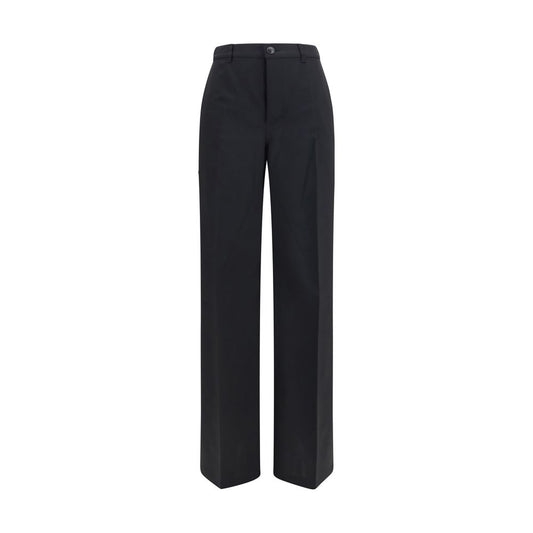 Trousers by Rick Owens for women in wool black features a sculptural silhouette, showcasing a sculptural regular-fit & wide and long with a sophisticated for a sculptural finish.