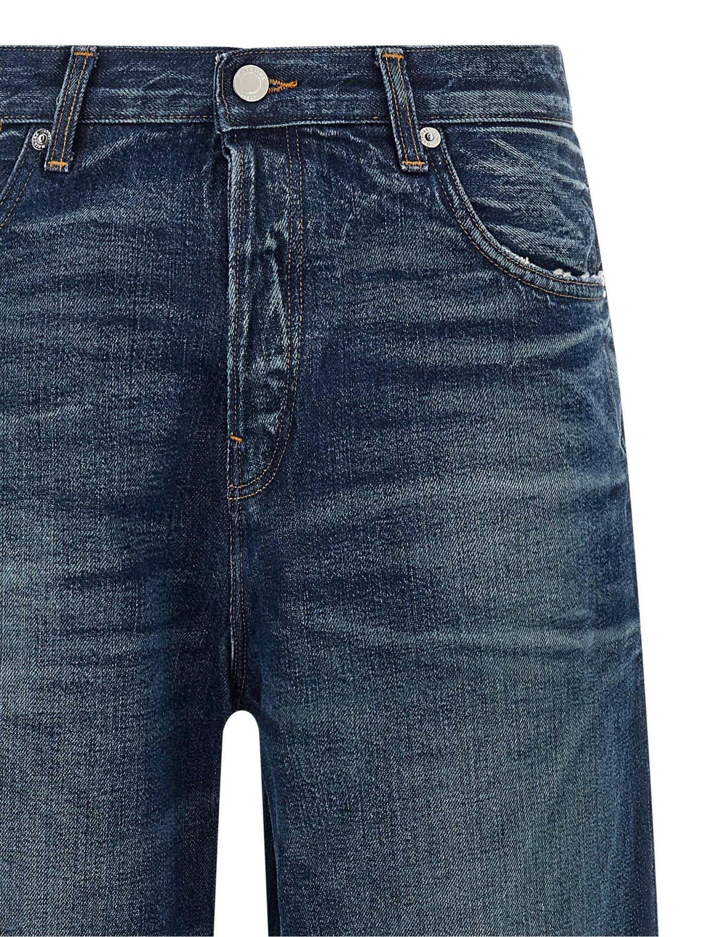 Jeans by Haikure for women in denim cotton blue features an refined tailoring silhouette, showcasing a premium wide with a and long cut for a refined tailoring look.