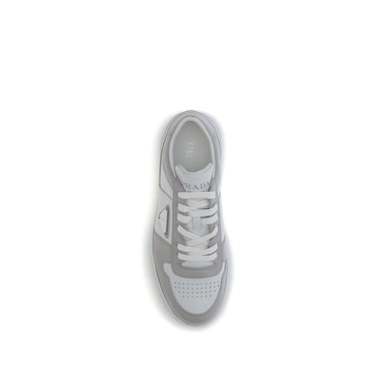 Sneakers by Prada for men in bos taurus calf leather multicolor presents a sumptuous silhouette, artfully capturing the essence of the Men's Low Top Bos Taurus Calf Leather Sneakers with its sumptuous low-top style design.