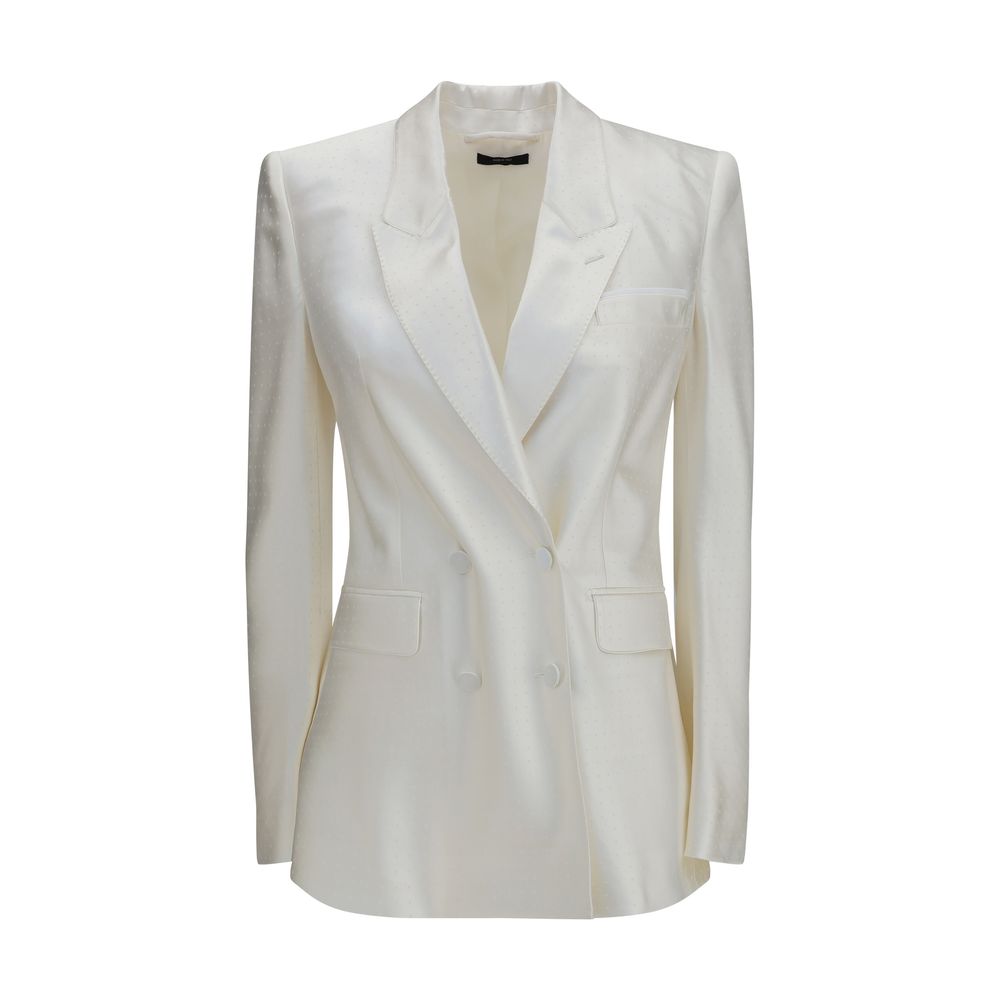 Blazer by Tom Ford for women in viscose silk satin beige, patterned & signature features an crisp silhouette with sophisticated and a crisp for a truly crisp finish.