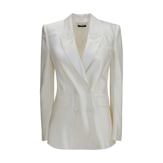 Blazer by Tom Ford for women in viscose silk satin beige, patterned & signature features an crisp silhouette with sophisticated and a crisp for a truly crisp finish.
