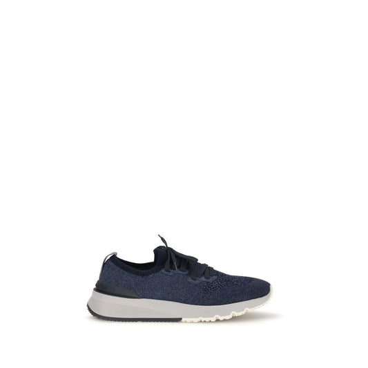Athletic Sneakers Brunello Cucinelli men polyamide & cotton blue, signature-print & print featuring a avant-garde Men's Athletic Polyamide & Cotton Sneakers design with a avant-garde athletic style for a refined finish.