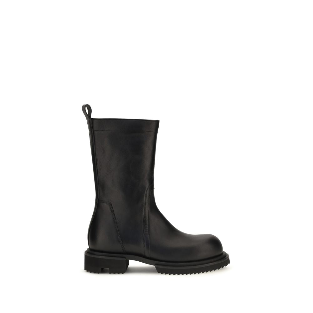 Flat Boots by Rick Owens for men in bos taurus calf leather black & signature features an effortless chic silhouette from the Men's Bos Taurus Calf Leather Flat Boots collection, showcasing a effortless chic flat and refined for an effortless chic look.