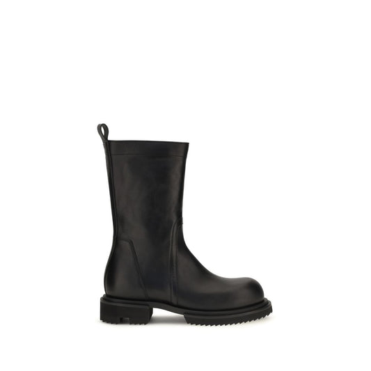 Flat Boots by Rick Owens for men in bos taurus calf leather black & signature features an effortless chic silhouette from the Men's Bos Taurus Calf Leather Flat Boots collection, showcasing a effortless chic flat and refined for an effortless chic look.