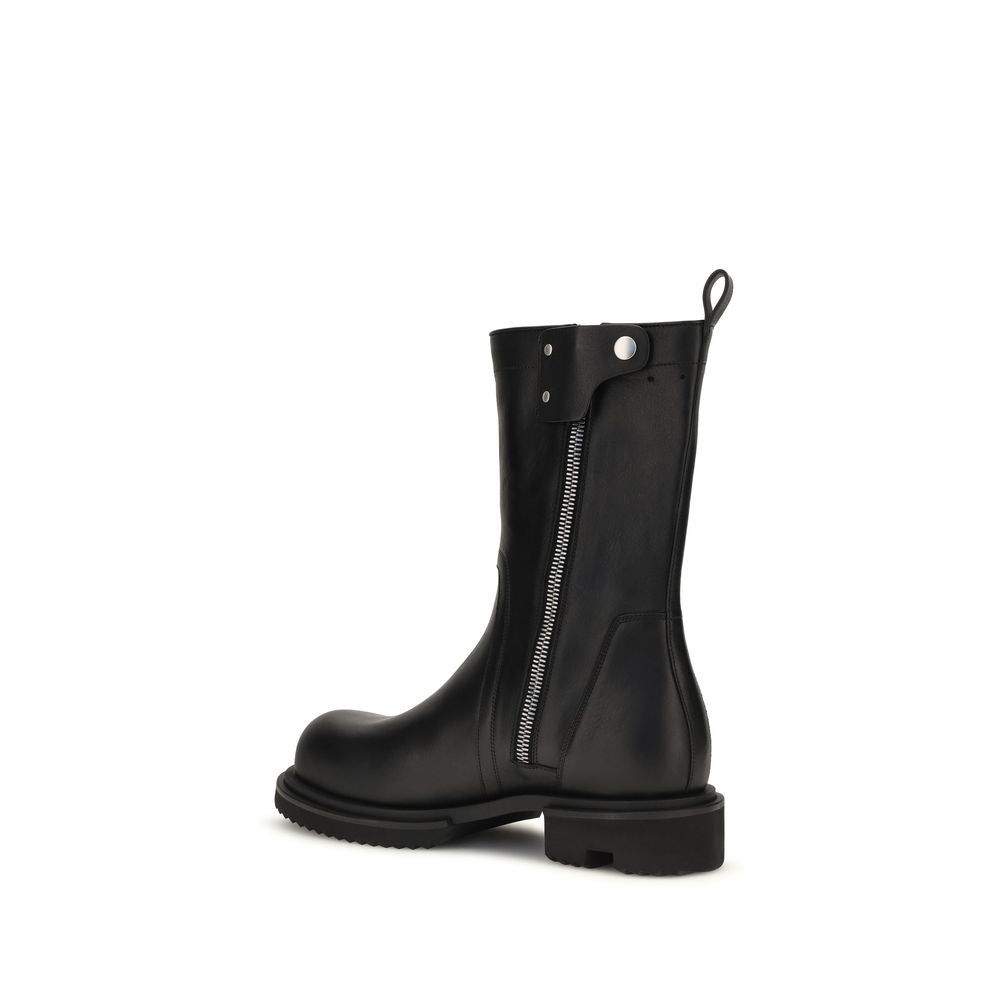 Flat Boots by Rick Owens for men in bos taurus calf leather black & signature features an dynamic silhouette, showcasing the dynamic Men's Bos Taurus Calf Leather Flat Boots design with its distinctive flat and elegant .