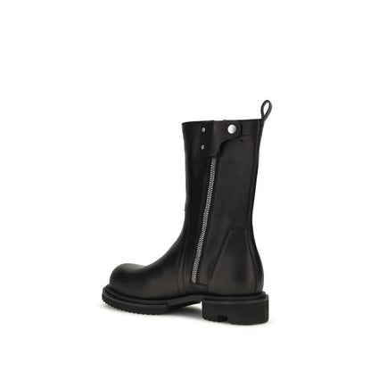 Flat Boots by Rick Owens for men in bos taurus calf leather black & signature features an dynamic silhouette, showcasing the dynamic Men's Bos Taurus Calf Leather Flat Boots design with its distinctive flat and elegant .