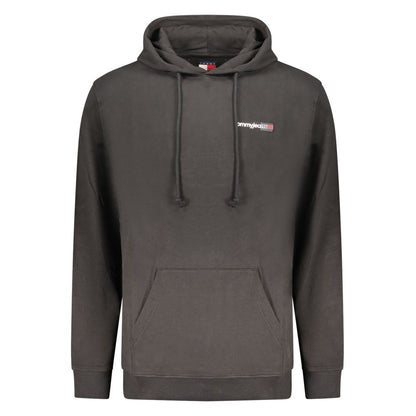 Hooded Sweatshirt Hoodie by Tommy Hilfiger for men in cotton black, signature & print features an dramatic silhouette, showcasing a sophisticated hooded neckline and dramatic for a refined, modern aesthetic.