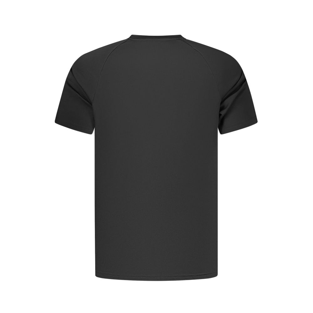 Activewear T-Shirt by Nike for men in polyester black & print features a dynamic silhouette with and crew neckline enhanced by functional .