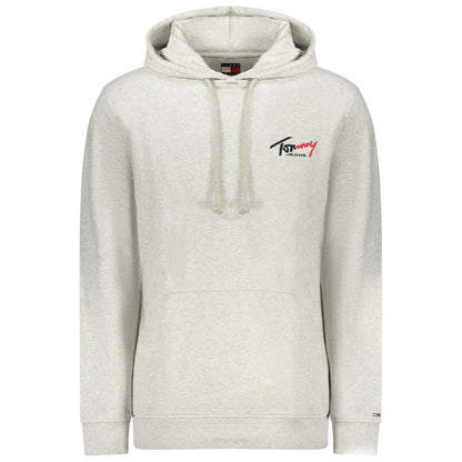 Hooded Sweatshirt Hoodie by Tommy Hilfiger for men in cotton gray features an dramatic silhouette, showcasing a sophisticated hooded neckline and dramatic for a refined, modern aesthetic.