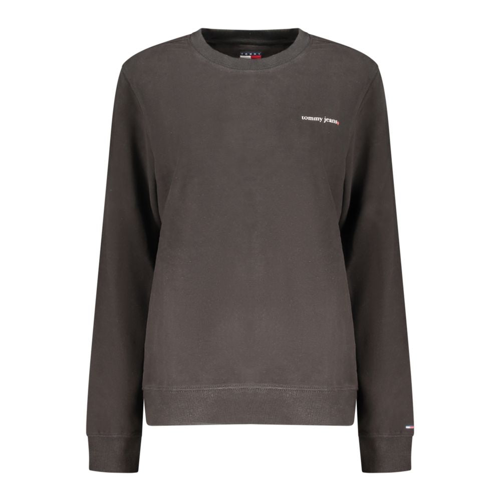 Sweatshirt by Tommy Hilfiger for women in stretch cotton black & print showcases a slouchy chic silhouette, artfully detailed with a slouchy chic crew neckline and for a slouchy chic finish.