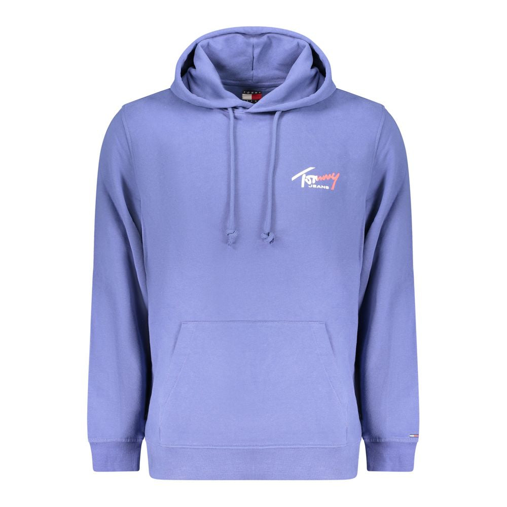 Hooded Sweatshirt Hoodie by Tommy Hilfiger for men in cotton blue, signature & print features a slouchy chic silhouette, detailed with a slouchy chic and a signature hooded neckline for an elevated aesthetic.