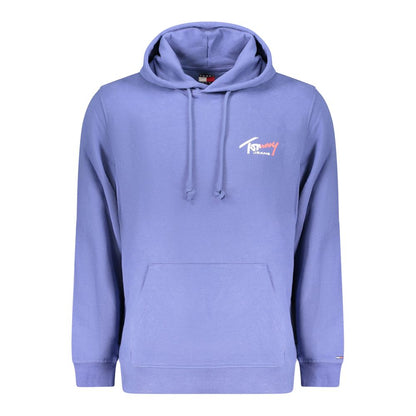 Hooded Sweatshirt Hoodie by Tommy Hilfiger for men in cotton blue, signature & print features a slouchy chic silhouette, detailed with a slouchy chic and a signature hooded neckline for an elevated aesthetic.