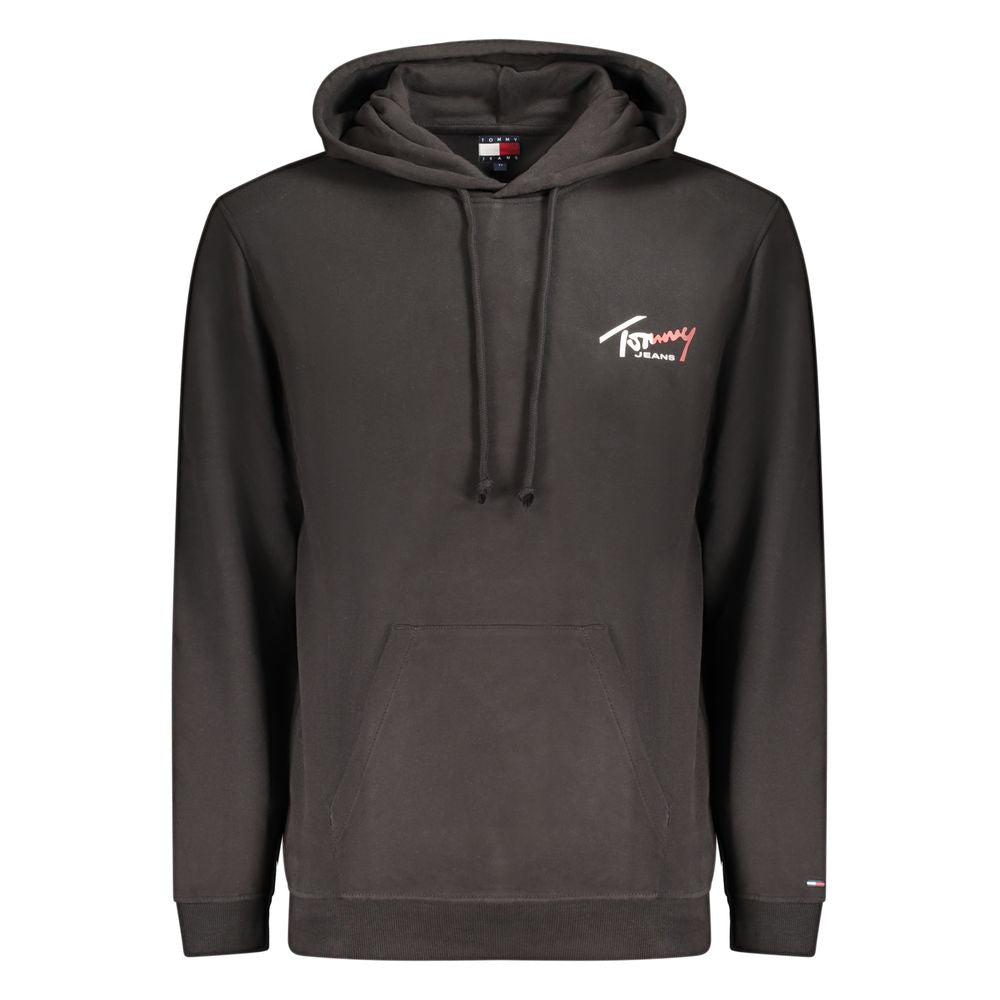 Hooded Sweatshirt Hoodie by Tommy Hilfiger for men in cotton black features an luminous silhouette, showcasing a sophisticated hooded neckline and for a truly luminous look.