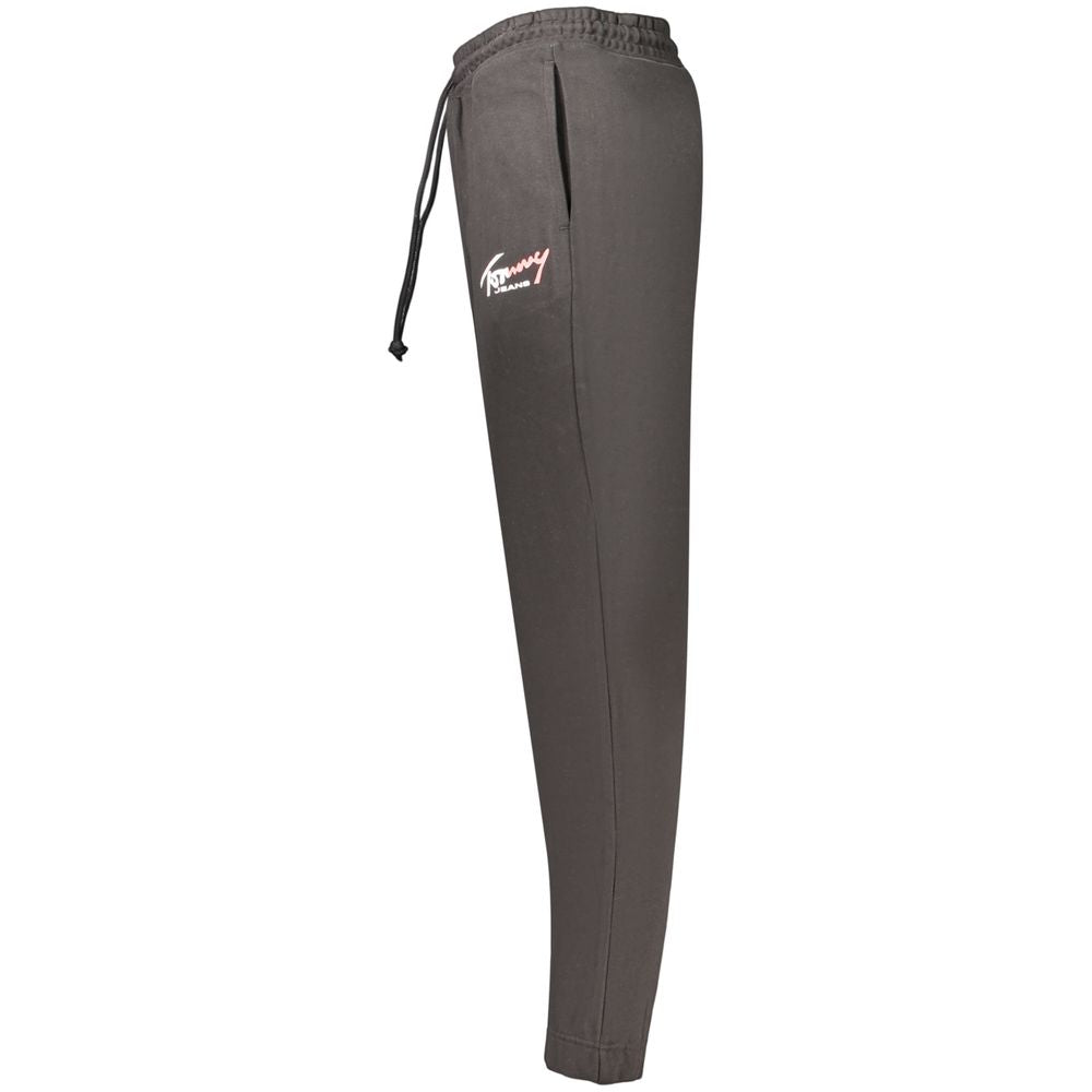 Joggers by Tommy Hilfiger for men in cotton black, signature & print features an refined tailoring silhouette, showcasing a premium with a and long cut for a refined tailoring look.