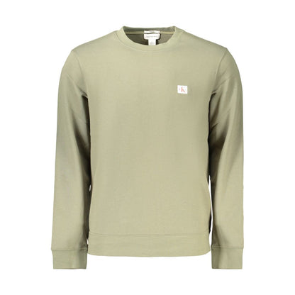 Sweatshirt by Calvin Klein for men in cotton green features an provocated silhouette, detailed with a provocated and a refined crew neckline for a sophisticated aesthetic.