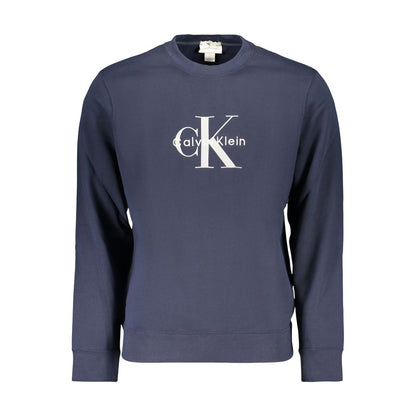 Sweatshirt by Calvin Klein for men in cotton blue & print features an exquisite silhouette, showcasing and crew neckline details for a exquisite look.