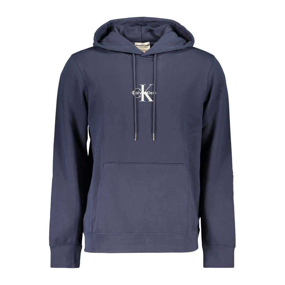 Hooded Sweatshirt Hoodie by Calvin Klein for men in cotton blue & print features a edgy silhouette, detailed with a edgy hooded neckline and for a refined finish.