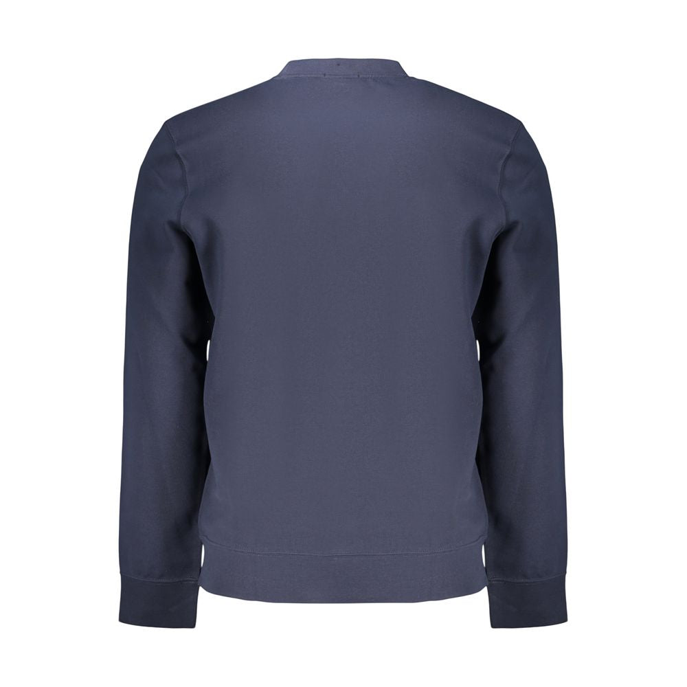Sweatshirt by Calvin Klein for men in cotton blue showcases a slouchy chic silhouette, artfully detailed with a slouchy chic and for a slouchy chic finish.
