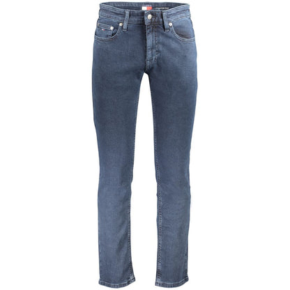 Jeans by Tommy Hilfiger for men in stretch denim cotton blue features a refined silhouette with a refined slim, defined by a and a refined long for a refined finish.