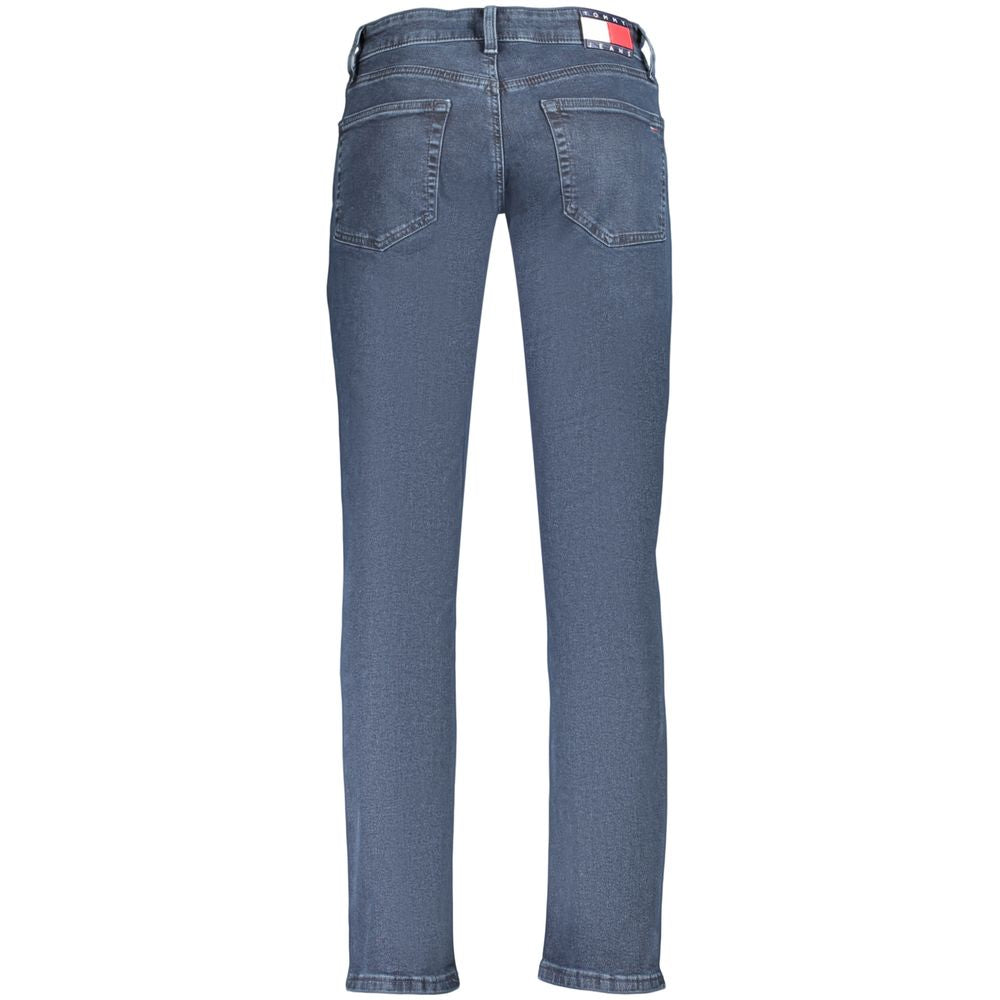 Jeans by Tommy Hilfiger for men in stretch denim cotton blue features an sartorial slim and long with a cut for a sartorial finish.