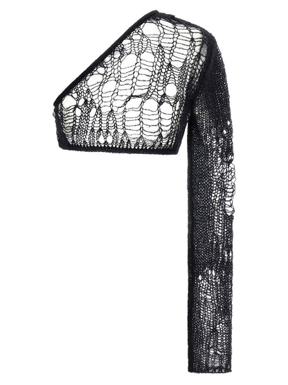 Tank Top by Rick Owens for women in mohair wool & nylon black showcases a sumptuous silhouette, artfully detailed with a sumptuous and for a truly sumptuous finish.
