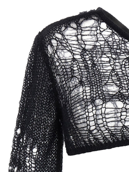 Tank Top by Rick Owens for women in mohair wool & nylon black showcases a streamlined Women's Mohair Wool & Nylon Tank Top design with a streamlined and .