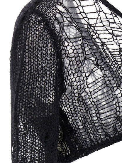 Tank Top by Rick Owens for women in mohair wool & nylon black presents a uncompromising silhouette, artfully detailed with a uncompromising and for a sophisticated, uncompromising finish.