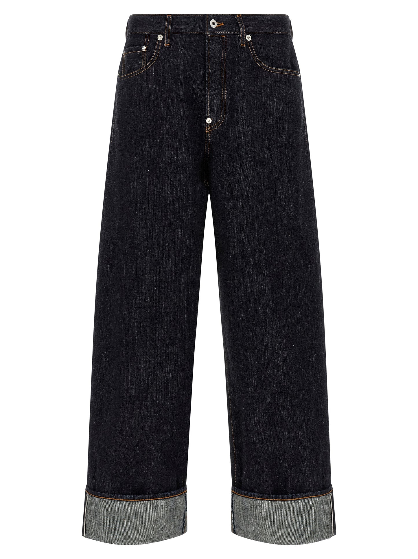 Jeans by Kenzo for men in denim cotton blue presents a refined pantology silhouette, artfully defined by a refined pantology straight-leg & wide, long, and a sophisticated .