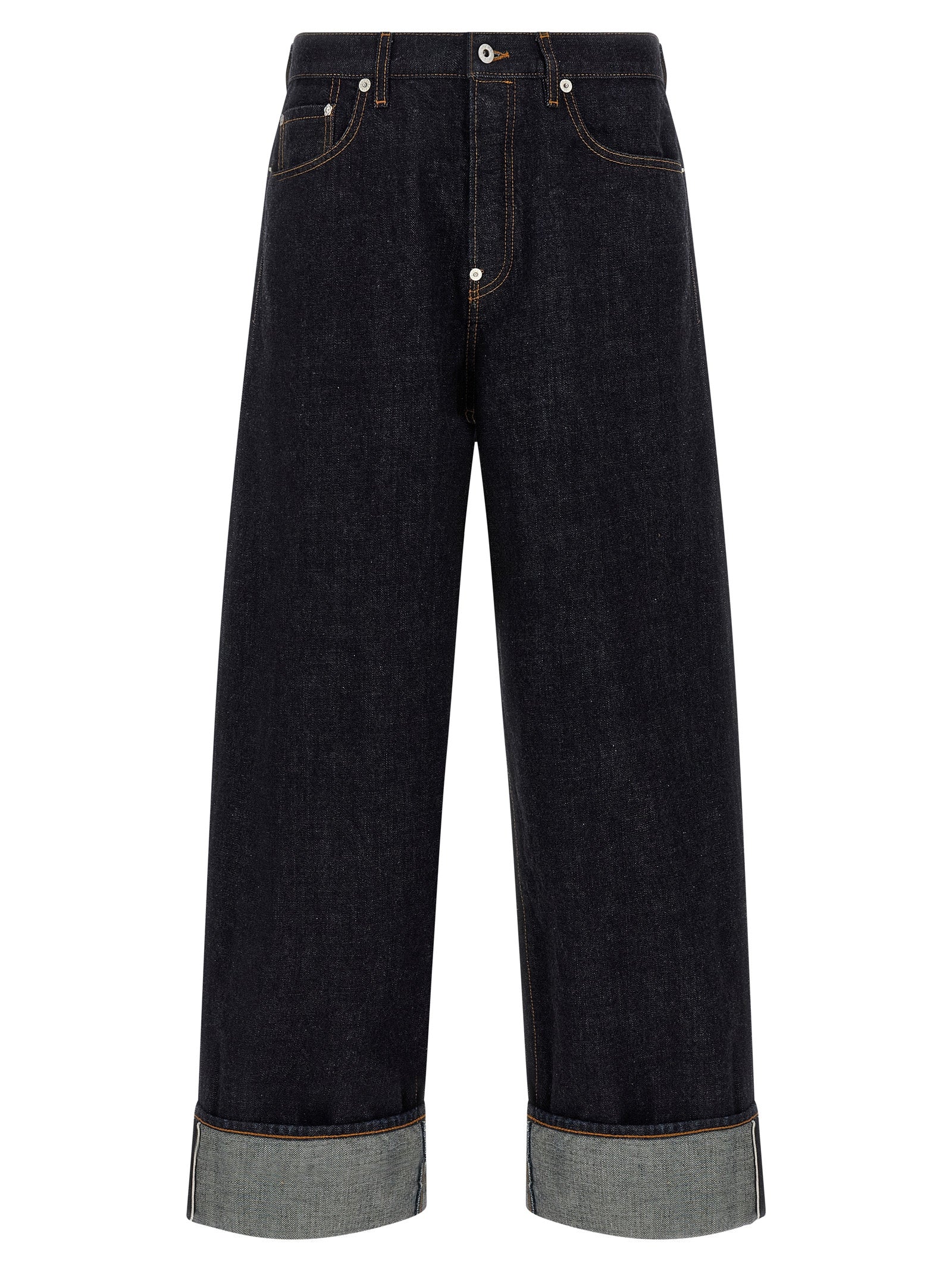 Jeans by Kenzo for men in denim cotton blue presents a refined pantology silhouette, artfully defined by a refined pantology straight-leg & wide, long, and a sophisticated .