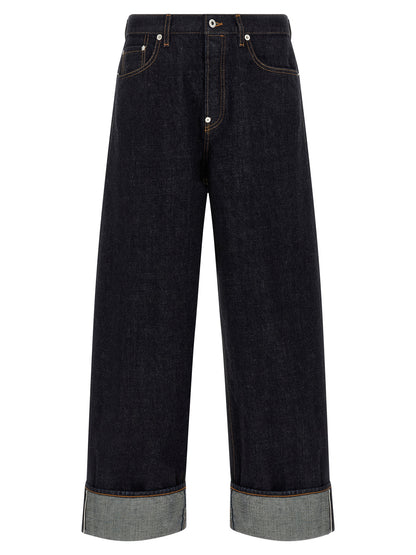Jeans by Kenzo for men in denim cotton blue presents a refined pantology silhouette, artfully defined by a refined pantology straight-leg & wide, long, and a sophisticated .