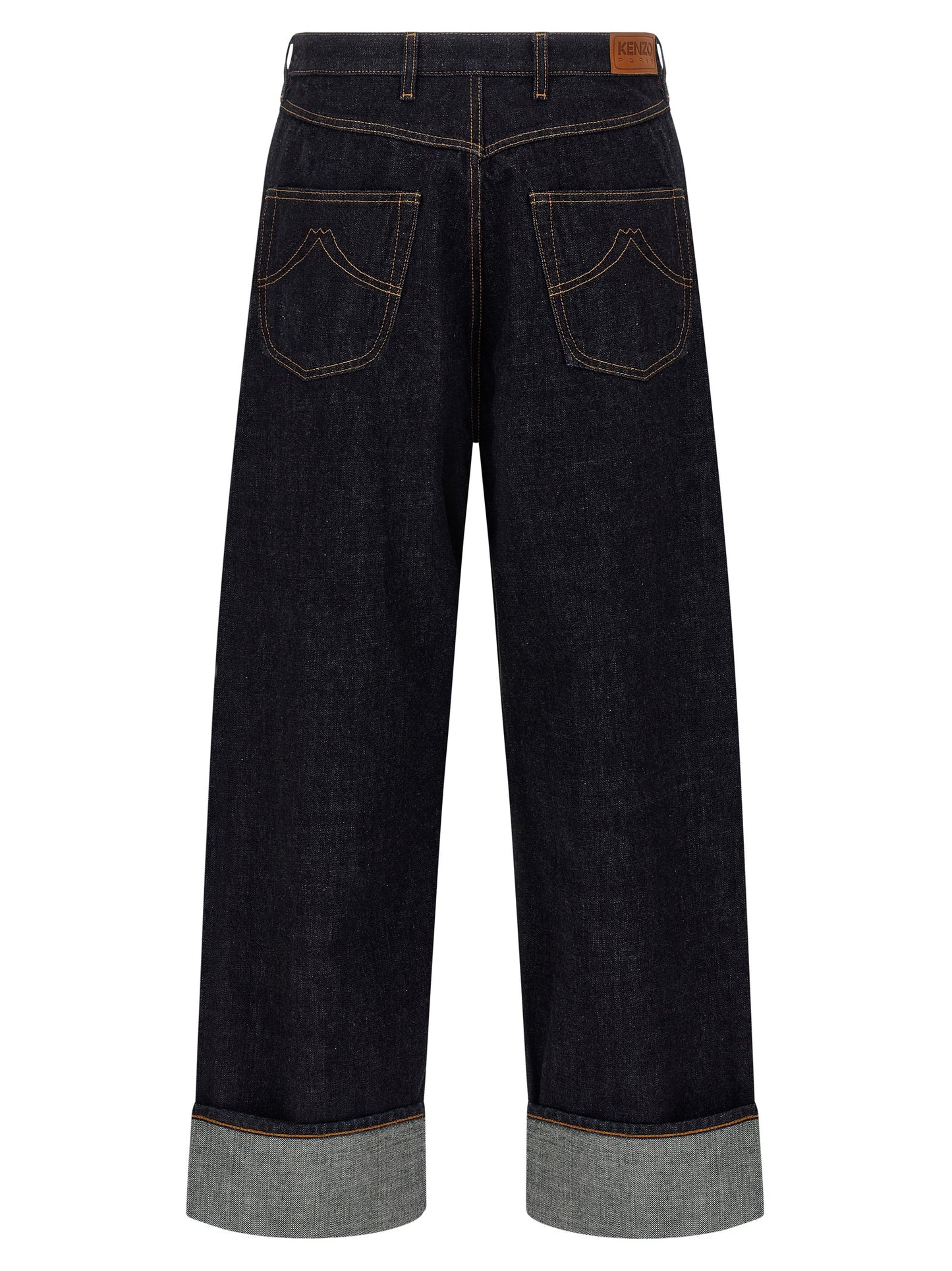 Jeans by Kenzo for men in denim cotton blue features an sophisticated and straight-leg & wide with a precise long, creating a sophisticated and sophisticated silhouette.