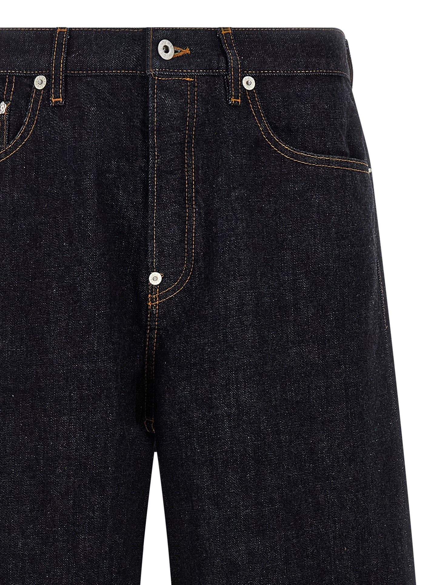 Jeans by Kenzo for men in denim cotton blue features an refined tailoring silhouette, showcasing a premium straight-leg & wide with a and long cut for a refined tailoring look.