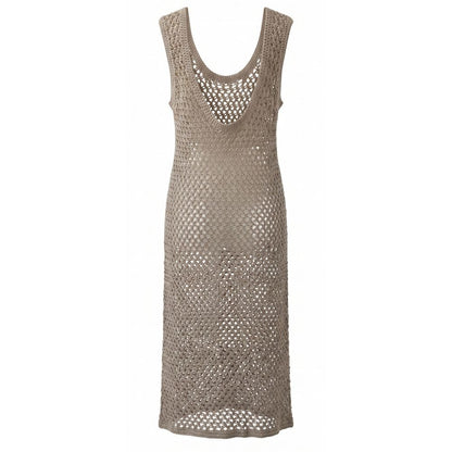 Malo Beige Cotton Women Dress