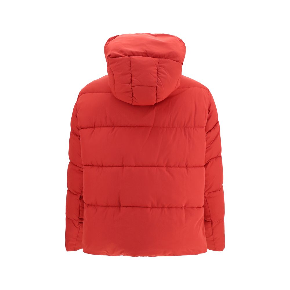 Hooded Puffer Jacket by PINKO for women in nylon & polyester multicolor showcases a bohemian silhouette, artfully detailed with a bohemian hooded neckline and signature pockets, hooded & insulated for a truly bohemian finish.