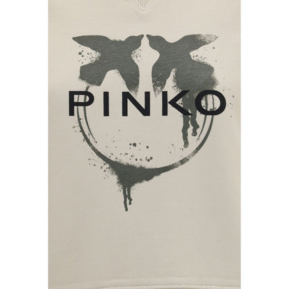 Sweatshirt by PINKO for women in cotton beige, signature & print features an exquisite silhouette, showcasing and crew neckline details for a exquisite look.