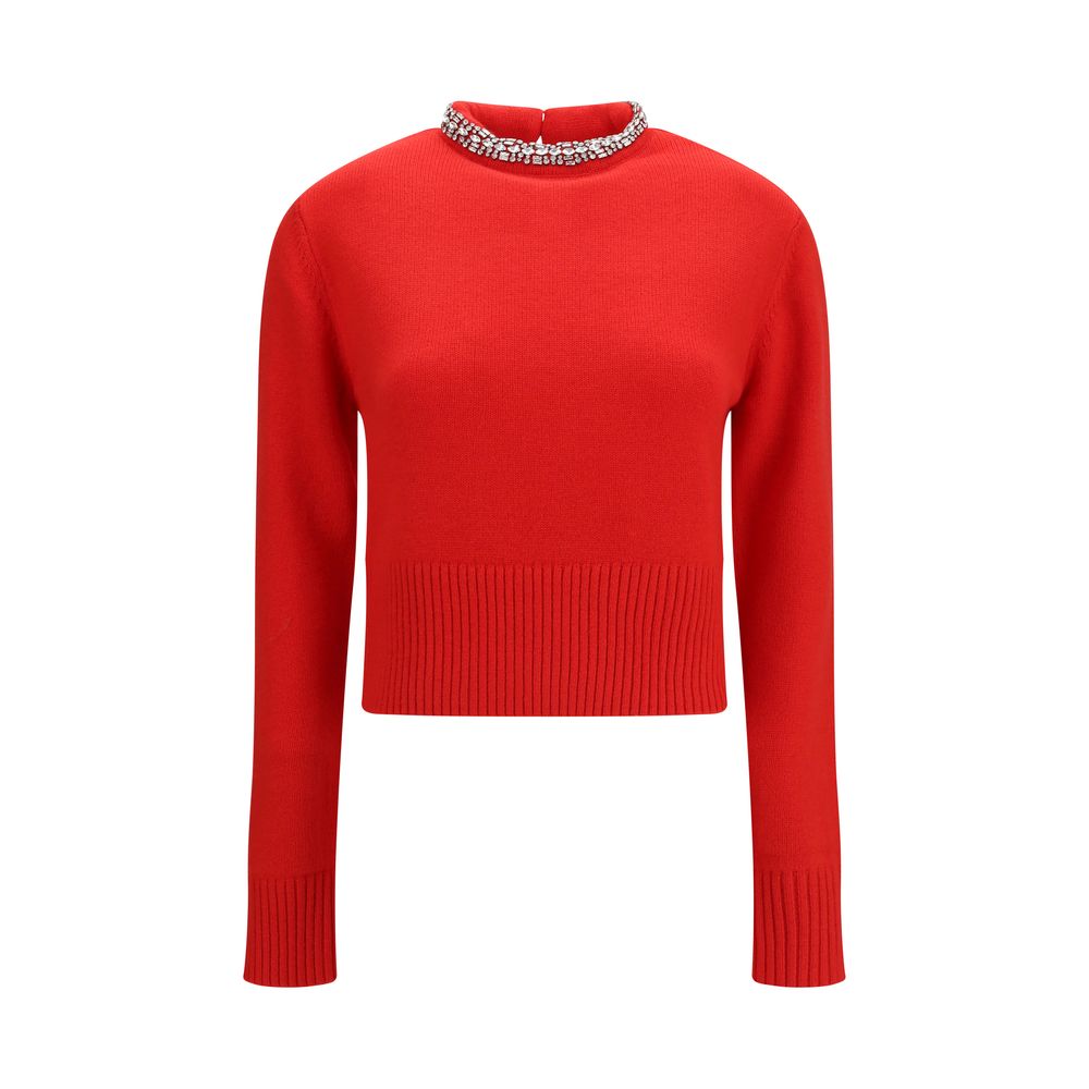 Sweatshirt by PINKO for women in viscose wool nylon & capra leather multicolor features an enviable silhouette, showcasing a premium and refined for a truly enviable finish.