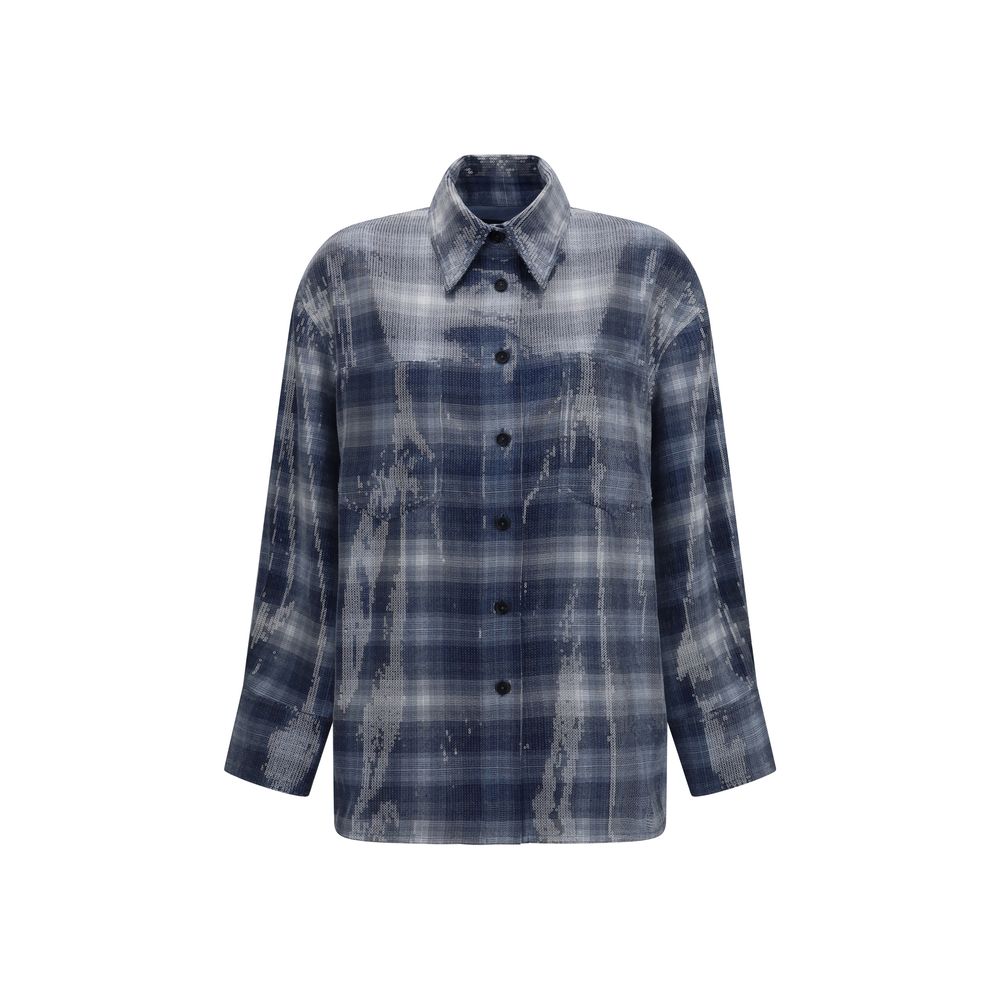 Shirt by PINKO for women in polyester & sequins blue & patterned showcases a sublime silhouette, artfully detailed with a sublime and for a sophisticated, sublime finish.