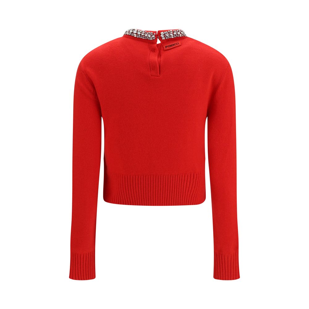 Sweatshirt by PINKO for women in viscose wool nylon & capra leather multicolor features an enviable silhouette, showcasing a premium and refined for a truly enviable finish.