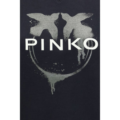 Sweatshirt by PINKO for women in cotton black, signature & print presents a smart casual silhouette, featuring a smart casual crew neckline and for a sophisticated look.