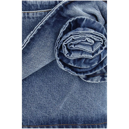 Magda Butrym Blue Cotton Mini Skirt