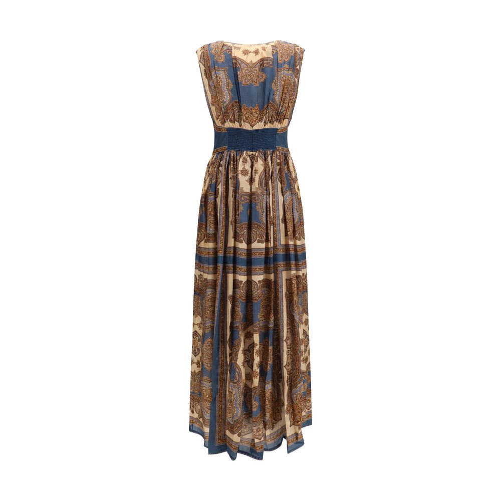 Dress by Zimmermann for women in silk multicolor features an cute silhouette, detailed with a and that elegantly flows into a cute maxi long.